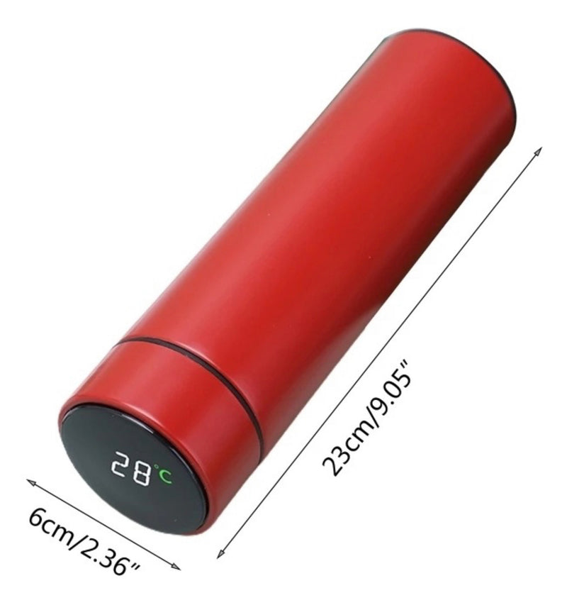 Termo Digital 500 ml inteligente acero inoxidable Rojo